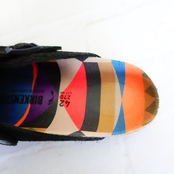 Birkenstock Boston Clog Shoe Black Suede  Size 42 USA 9 Limited Edition - Picture 4 of 7